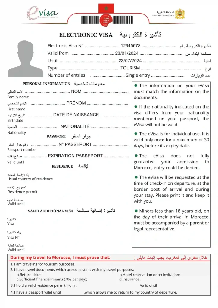 eVisa marocco visa